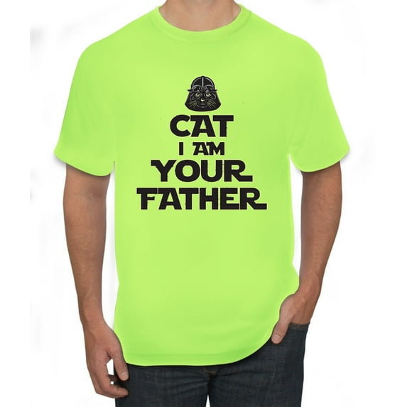 Cat I Am Your Father Cat Lover Men's Graphic T-Shirt, Safety Green, 5X-Large