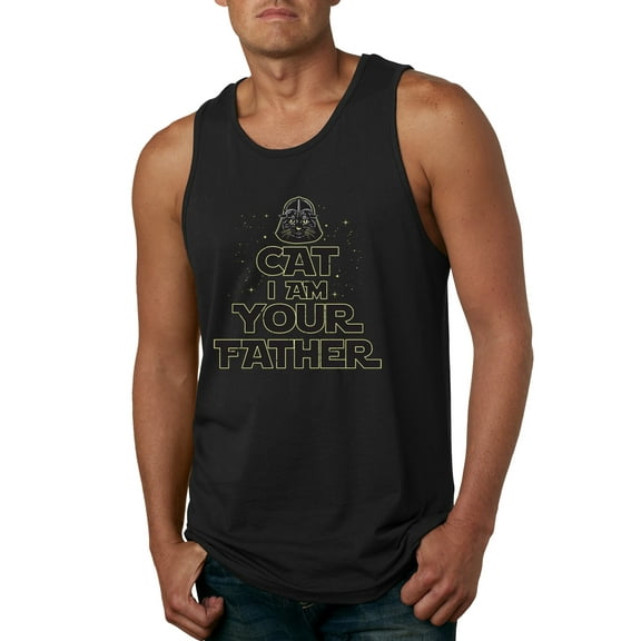 Cat I Am Your Father Cat Lover Mens Graphic Tank Top, Black, XX-Large