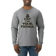thumbnail image 1 of Cat I Am Your Father Cat Lover Mens Long Sleeve Shirt, Heather Grey, 3X-Large, 1 of 5
