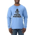 thumbnail image 1 of Cat I Am Your Father Cat Lover Mens Long Sleeve Shirt, Light Blue, 3X-Large, 1 of 5