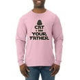 thumbnail image 1 of Cat I Am Your Father Cat Lover Mens Long Sleeve Shirt, Light Pink, Large, 1 of 5