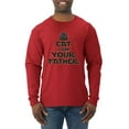 thumbnail image 1 of Cat I Am Your Father Cat Lover Mens Long Sleeve Shirt, Red, 3X-Large, 1 of 5