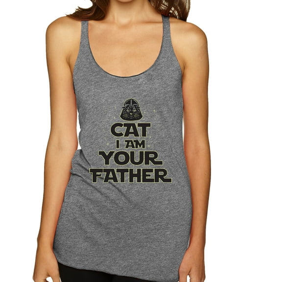Cat I Am Your Father Cat Lover Tri-Blend Racerback Tank Top, Premium Heather, Small