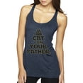 thumbnail image 1 of Cat I Am Your Father Cat Lover Tri-Blend Racerback Tank Top, Vintage Navy, X-Large, 1 of 5
