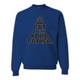 thumbnail image 1 of Cat I Am Your Father Cat Lover Unisex Crewneck Graphic Sweatshirt, Royal, Medium, 1 of 5