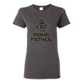 thumbnail image 1 of Cat I Am Your Father Cat Lover Womens Graphic T-Shirt, Charcoal, XX-Large, 1 of 5
