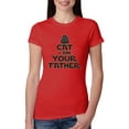 thumbnail image 1 of Cat I Am Your Father Cat Lover Womens Slim Fit Junior Tee, Red, Medium, 1 of 5