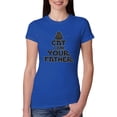 thumbnail image 1 of Cat I Am Your Father Cat Lover Womens Slim Fit Junior Tee, Royal, Medium, 1 of 5