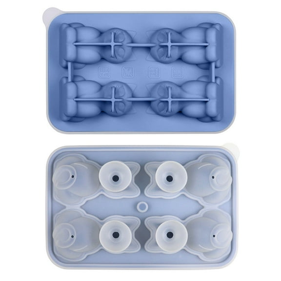 Cat Ice Grid Mold Blue Homemade ice cube freezing shaping,Ice tray,PP plastic-Blue