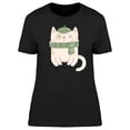 thumbnail image 1 of Cat In A Green Scarf And Hat T-Shirt Women -Image by Shutterstock, Female Medium, 1 of 2