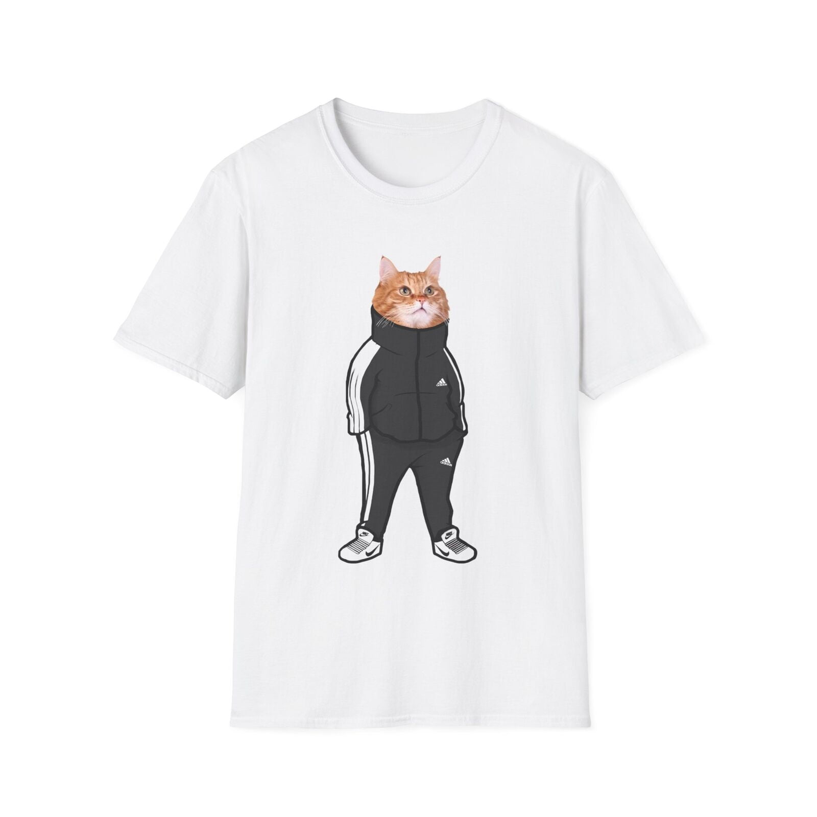 Cat In Adidas And Nikes Meme Shirt Funny Novelty