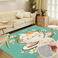 thumbnail image 1 of Cat In Floral Teacup Soft Large Area Rugs Washable Rug With Non-Slip Backing Carpet For Living Room Bedroom Kitchen, 1 of 6