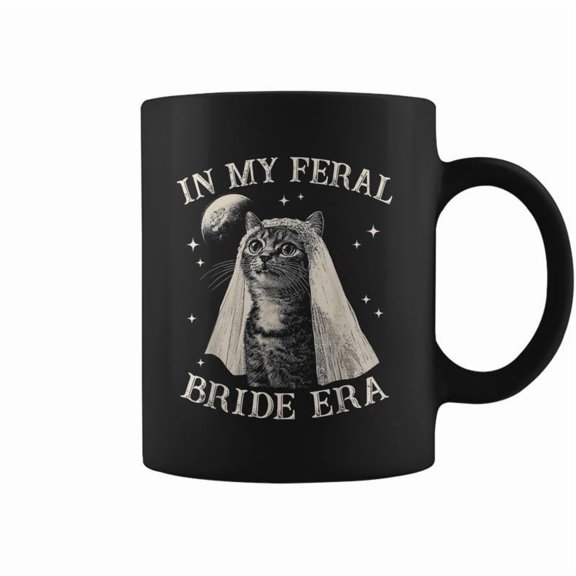 Cat In My Feral Bride Era Engagement Bridal Retro Coffee Mugs