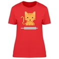 thumbnail image 1 of Cat In Pixel Art With Ribbon T-Shirt Women -Image by Shutterstock, Female Large, 1 of 2