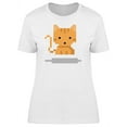 thumbnail image 1 of Cat In Pixel Art With Ribbon T-Shirt Women -Image by Shutterstock, Female Medium, 1 of 2