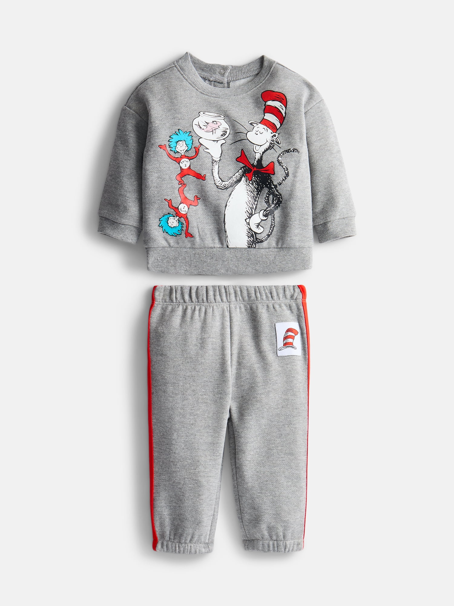 Bady Rng Cat In The Hat Baby Boy's Fleece Crewneck with Matching Jogger Set ...