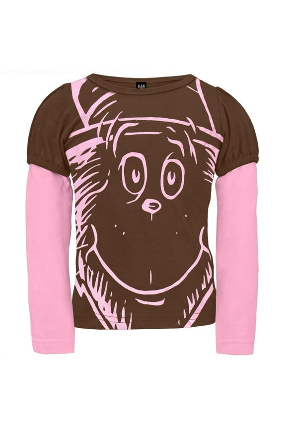 Cat In The Hat Brown Knit Top Toddler 2Fer Long Sleeve T-Shirt