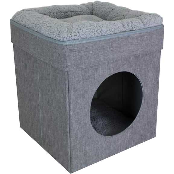 Cat Indoor Cat Cube Furniture, Gray Cube