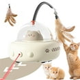 thumbnail image 1 of Cat Toys for Indoor Cats, Interactive Cat Toys With Laser and Feather Cat Wand, Automatic Cat Laser Toy, Rechargeable Automatic Moving Kitten Toys for Indoor Adult Cats/Kittens, 1 of 8
