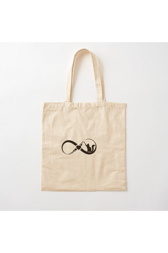 Cat Infinity Canvas Tote Bags, Reusable Shopping Bag