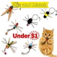 thumbnail image 1 of Cat Insect Feather Toys Replacement, Cat Toy Wand Refills, Natural Insect Cat Toy Feathers Refill, Interactive Cat Teaser Wand Attachments, with Bell _ Purple, 1 of 7