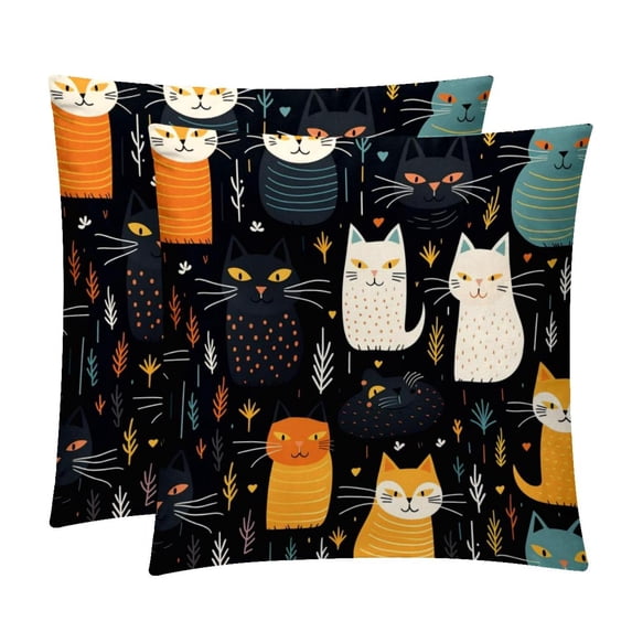 Cat Inserts Set of 2 - 16x16, 18x18, 20x20 Inches - Unique Patterns for Pillows Covers, Bed Pillow, Throw Pillows - Great for All Occasions