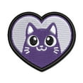 thumbnail image 1 of Cat Inside of Heart Love Applique Multi-Color Embroidered Iron-On Patch - 2.5 Inch Small, 1 of 5
