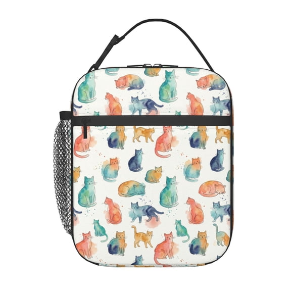 Cat Insulated Lunch Bag Pet Lover Furry Paw Reusable Portable Lightweight Leak Resistant Daily Carry For Work Office Travel For Men Women