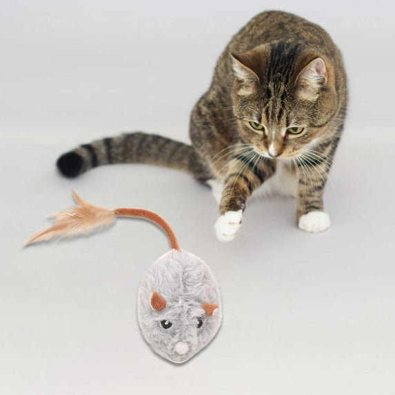 Cat Interactive Toy | Motorized Mouse Teaser | Remote Control Self-Entertainment Exercise Toy for Indoor Felines | Rechargeable Automatic Moving Prey Simulator | Includes Data Cable