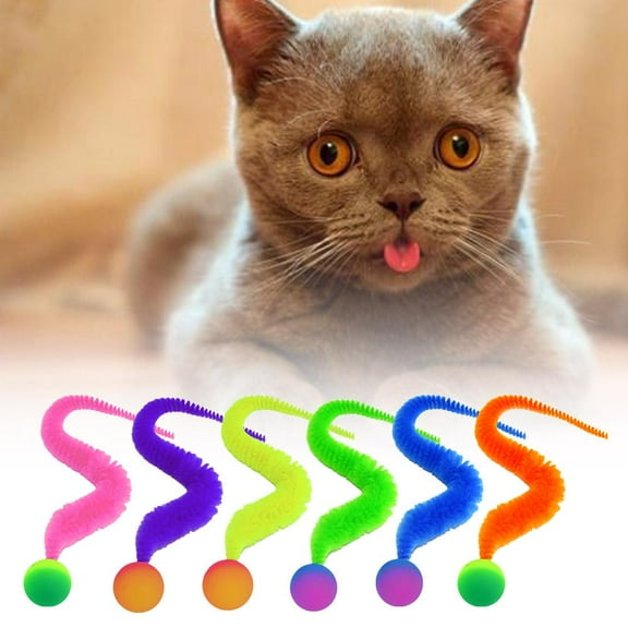 Cat Interactive Toys Cat Colorful Bouncing Ball Pet Supplies Puzzle Teasing