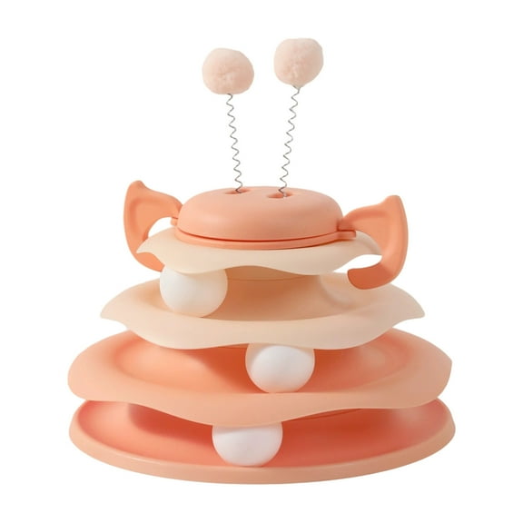 Cat Interactive Track Toy, Multi Layer Rolling Ball Spinner, Exercise Activity Center For Indoor Cats, Boredom Relief Training Toy, Non Slip Base Interactive Play Equipment For Multi Cat Use