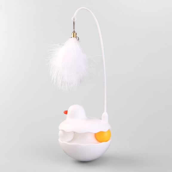 Cat Interactive Tumbler Duck Toy - Upright Non-Tip Design For Self-Play - Indoor Entertainment For Kitten And Cat Owners