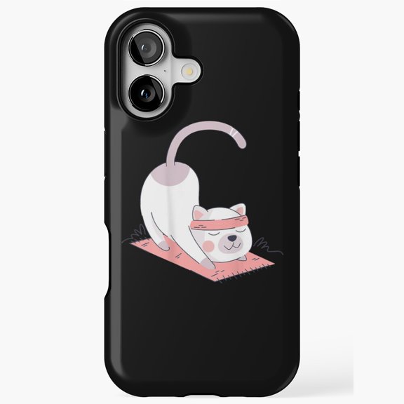 Cat International Yoga Day Case for iPhone 17 16 15 14 13 12 11 Pro Max