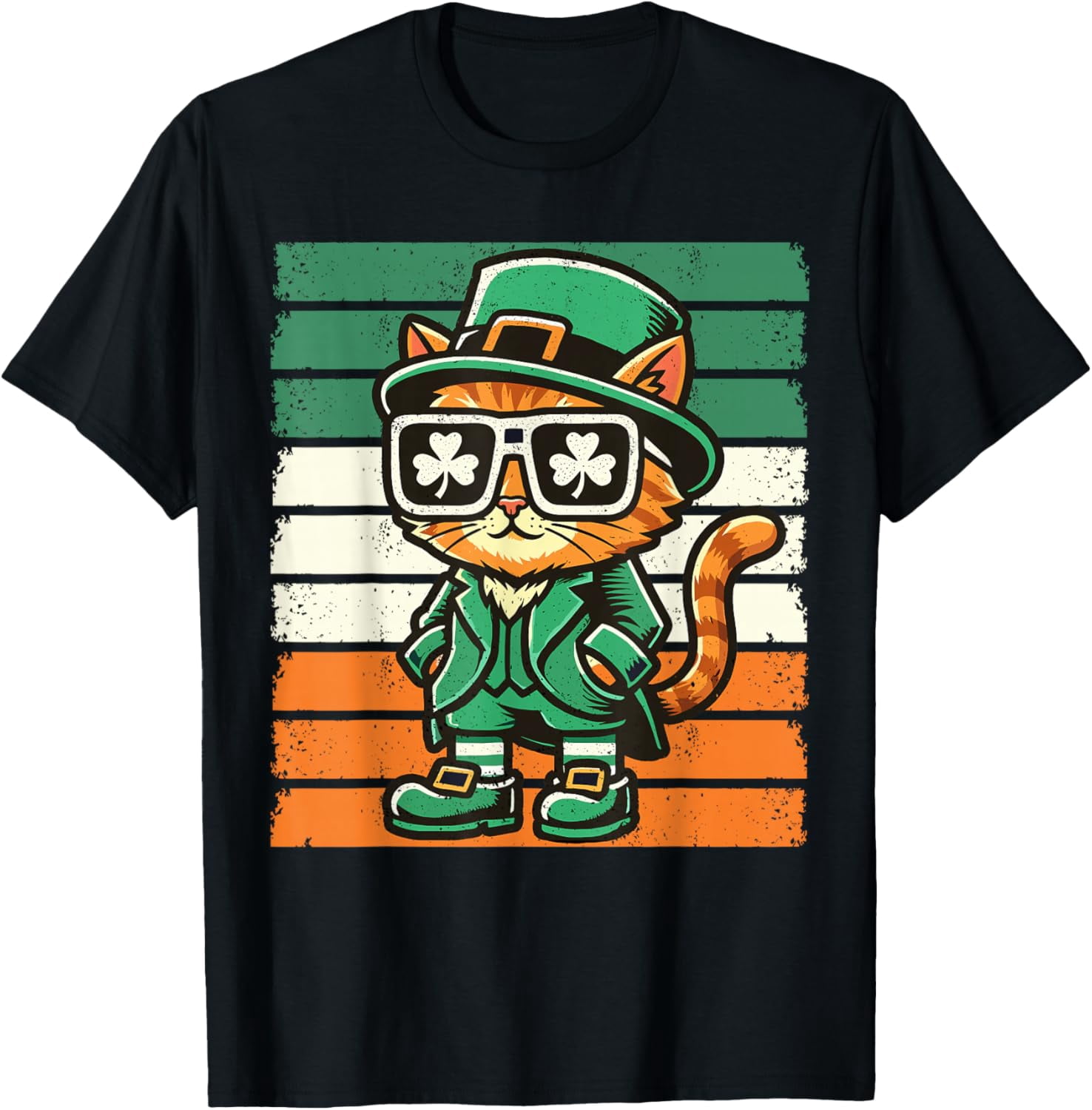 Cat Irish Shamrock Men Women Funny St. Patrick's Day T-Shirt - Walmart.com