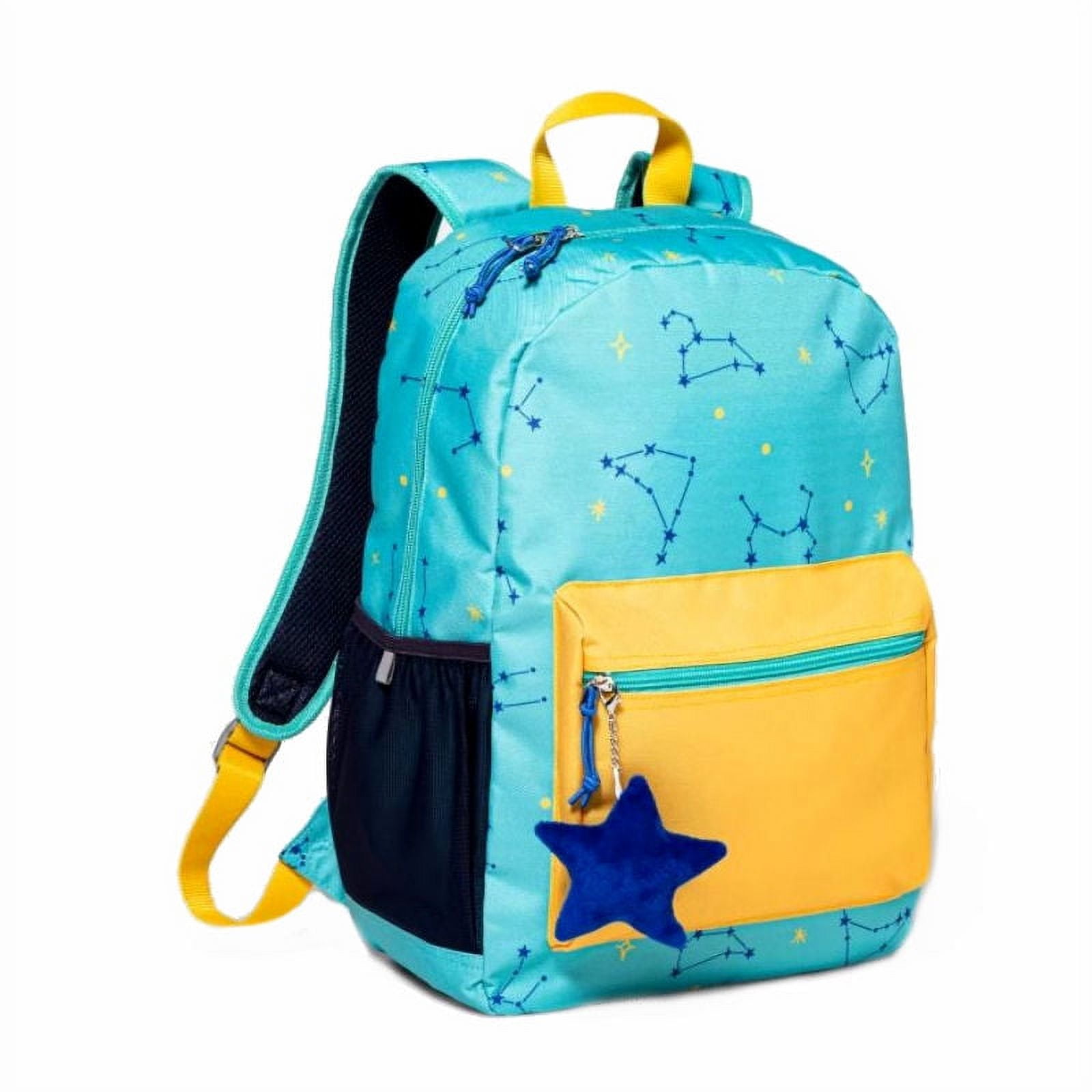 Recycled Backpack - 12 inch Teal & Yellow