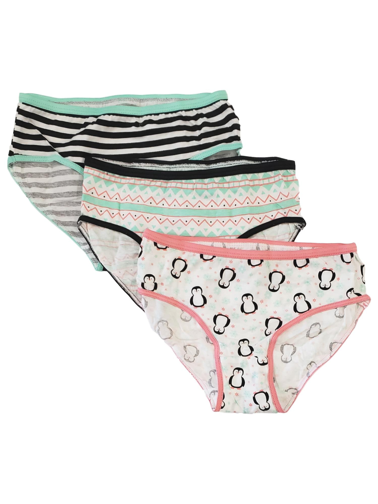 Cat& Jack Girls Briefs Print Panties Underwear 3 Count Pack 100% Cotton M  (7/8) 