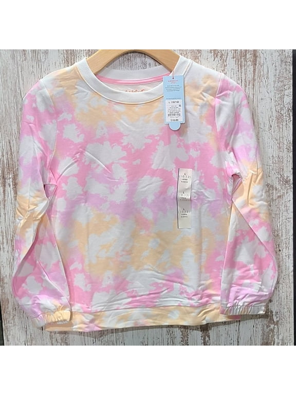 Cat Jack Kid's Pink and Orange Tie Dye Long Sleeve Size L (10/12) NWT!
