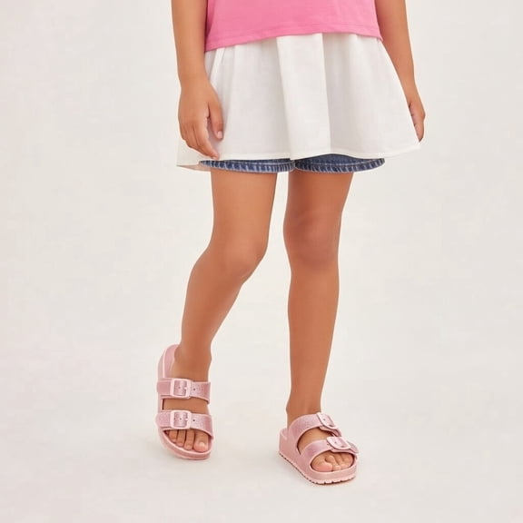 Kids’ Sparkly Pink EVA Slide Sandals