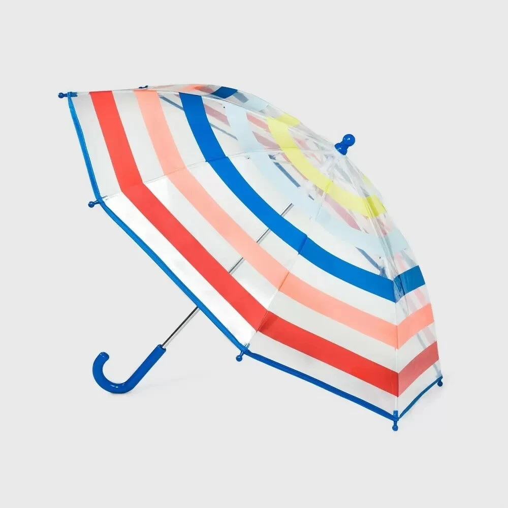 PET KARE Cat & Jack- Toddler Striped Stick Umbrella Blue/White