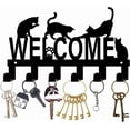 Cat Key Holder Wall Mount Welcome Key Hangers Hooks Metal Keys Holder ...