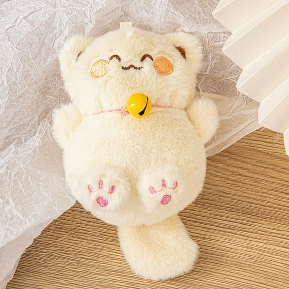 Cat Keychain Cute Beckoning Stuffed Animal Soft Fortune Charm For Bags Keys Dolls Accessories Handmade Toy