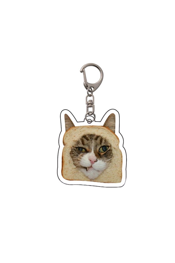 Cat Keychain Cute Cat Meme Keychains, Funny Cat Charm Keyrings Set for Backpack Bag Car