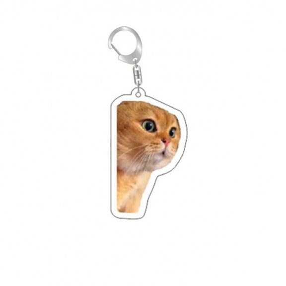 Cat Keychain Cute Cat Meme Keychains Two Cats Talking Keyring Kawaii Charm Keychain Funny Gift For Friend, Multi, 2in