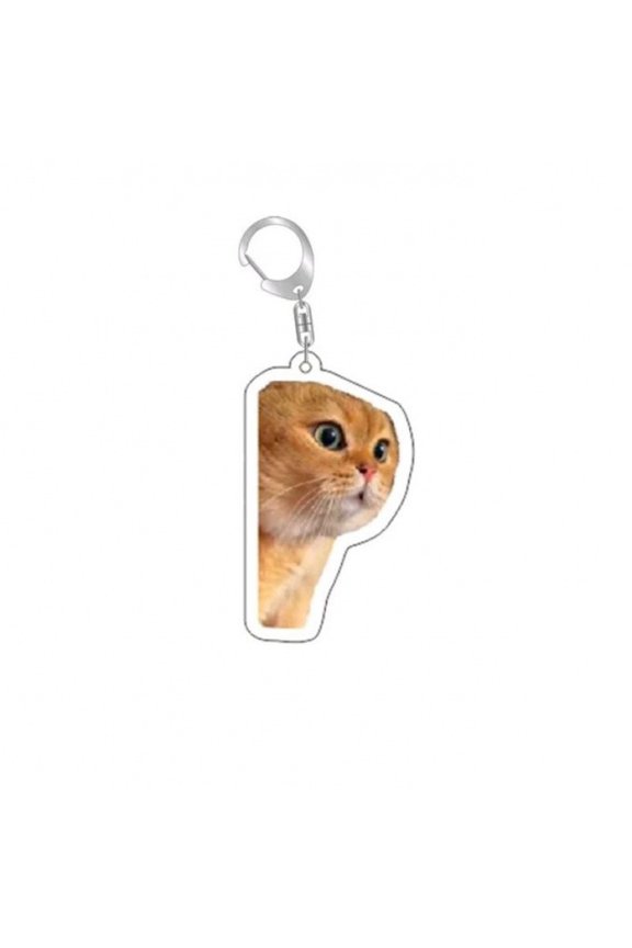 Cat Keychain Cute Cat Meme Keychains Two Cats Talking Keyring Kawaii Charm Keychain Funny Gift For Friend, Multi, 2in