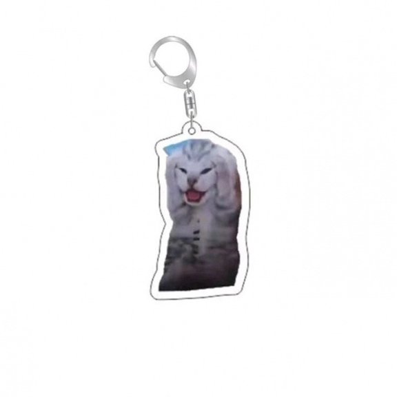 Cat Keychain Cute Cat Meme Keychains Two Cats Talking Keyring Kawaii Charm Keychain Funny Gift For Friend, Multi, 2in