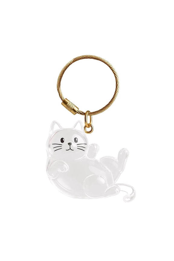 Cat Keychain,Pet Hair Memorial Keepsake for Pet Remembrance Fillable