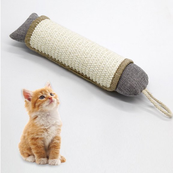 Cat Kicker Toy, 11 Inch Long Cat Scratcher Post, Washable Sisal Cover,Natural Sisal Toy for Indoor Cats