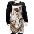 thumbnail image 1 of Cat Kids Apron, Portrait of a Kitty Domestic Animal Hipster Best Company Fluffy Pet Graphic Art, Boys Girls Apron Bib with Adjustable Ties for Cooking Baking Painting, Green Brown White, by Ambesonne, 1 of 2