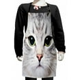 thumbnail image 1 of Cat Kids Apron, Cat Print Kitten Kitty Closeup Portrait Digital Photography Domestic Pet, Boys Girls Apron Bib with Adjustable Ties for Cooking Baking Painting, Multicolor, by Ambesonne, 1 of 2