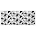 thumbnail image 1 of Cat Kitchen Mat, Cat Silhouette and Animal Tracks Pattern Paws Footprints Kitties Different Poses, Plush Decorative Kitchen Mat with Non Slip Backing, 47" X 19", Black and White, by Ambesonne, 1 of 1